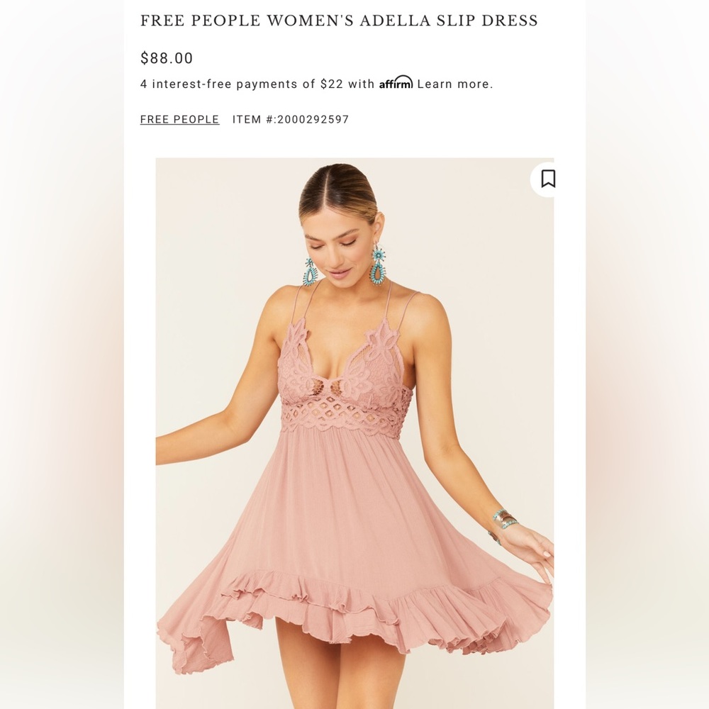 Free People Adella Slip Dress Pink